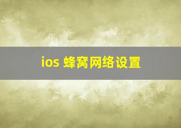 ios 蜂窝网络设置